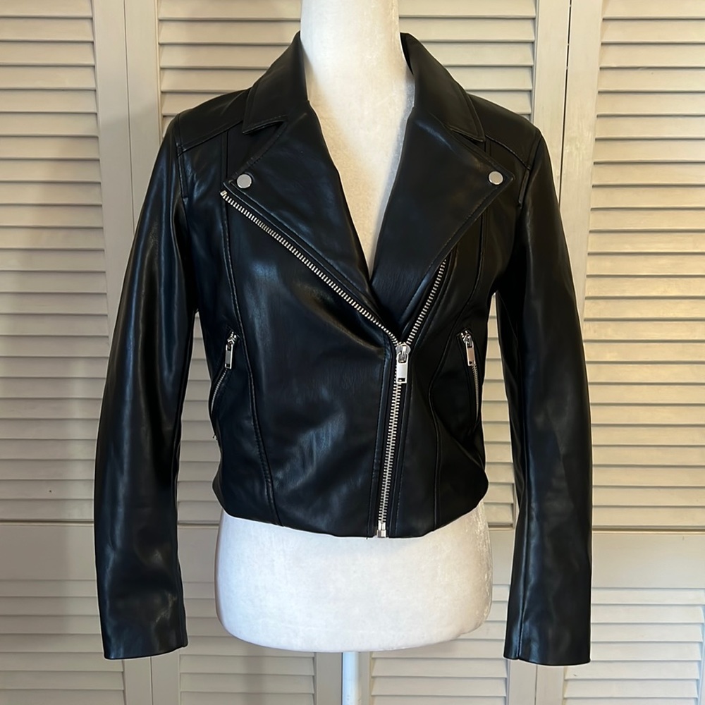 H&M Divided - Faux Leather Biker Motorcycle Jacket Size 6